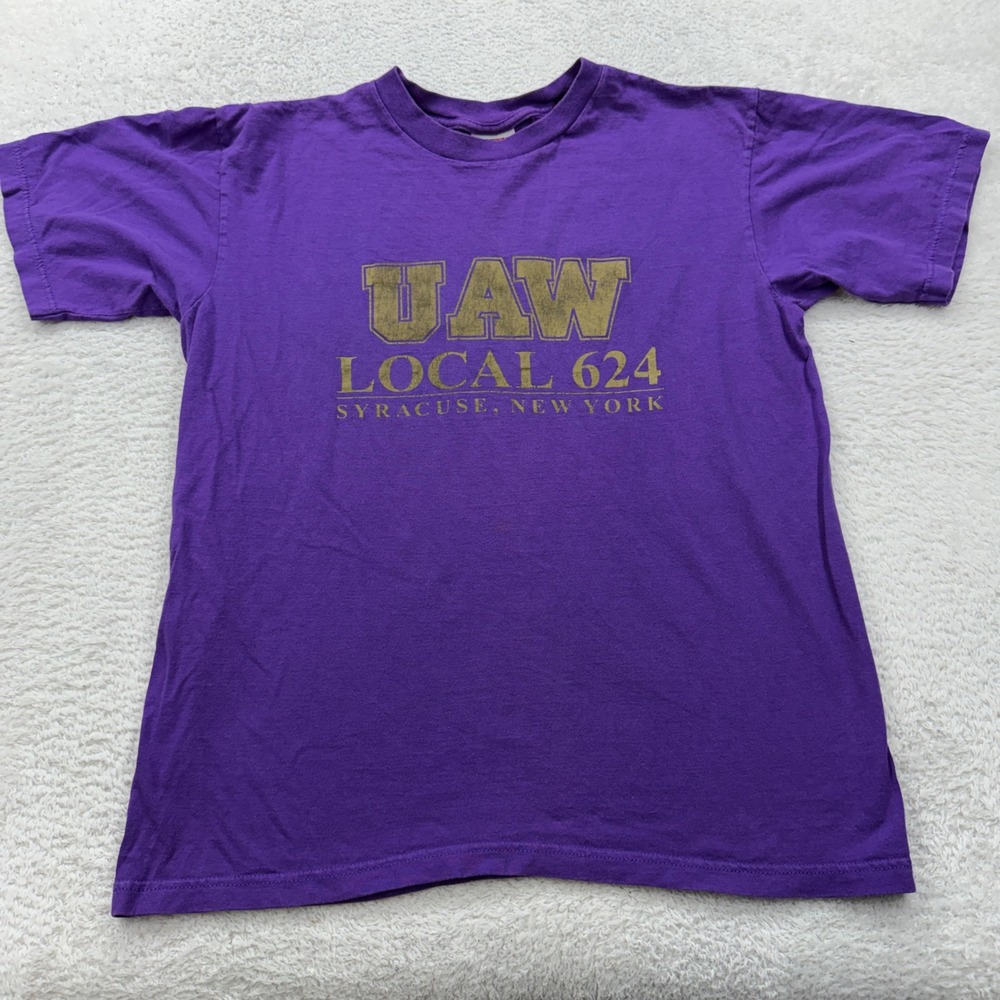 Vintage UAW Local 624 Syracuse New York Union‎ Graphic T Shirt Purple Large